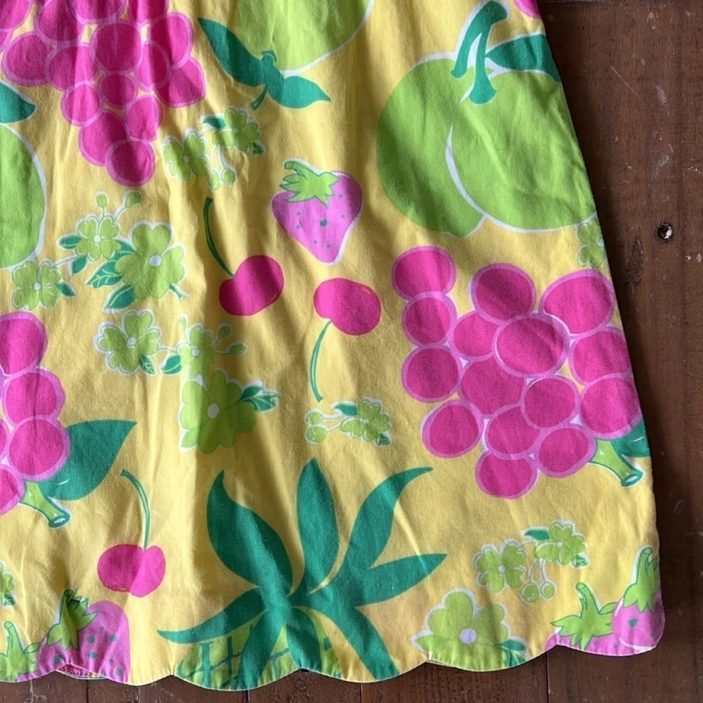 Lilly Pulitzer fruit salad colorful scalloped hem sleeveless dress